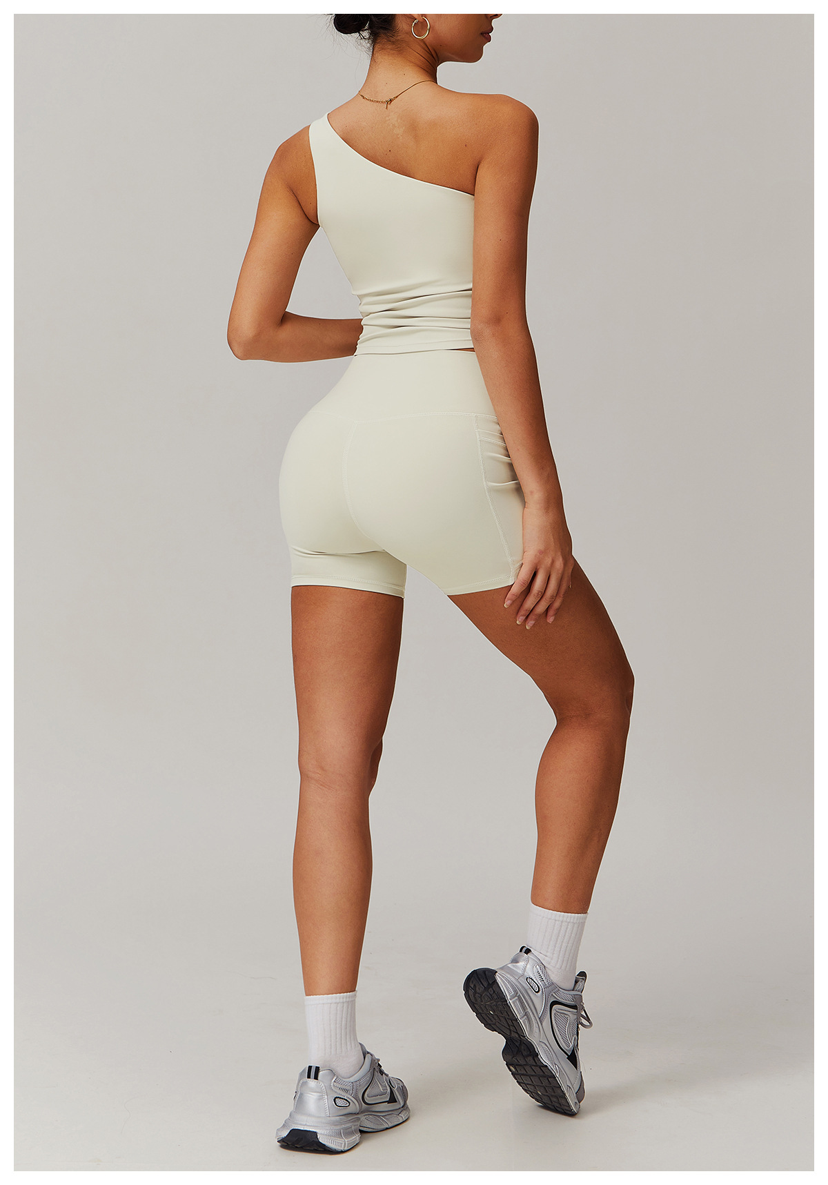 Soft Fabric One Shoulder Yoga Sets 4 Options 8408