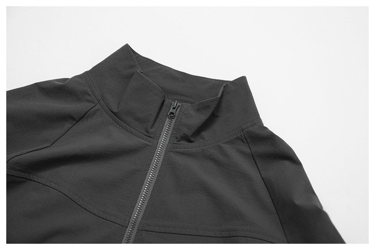 Quick Dry Zip Down Yoga Jacket with Side Pockects and Hidden Pockect 8945