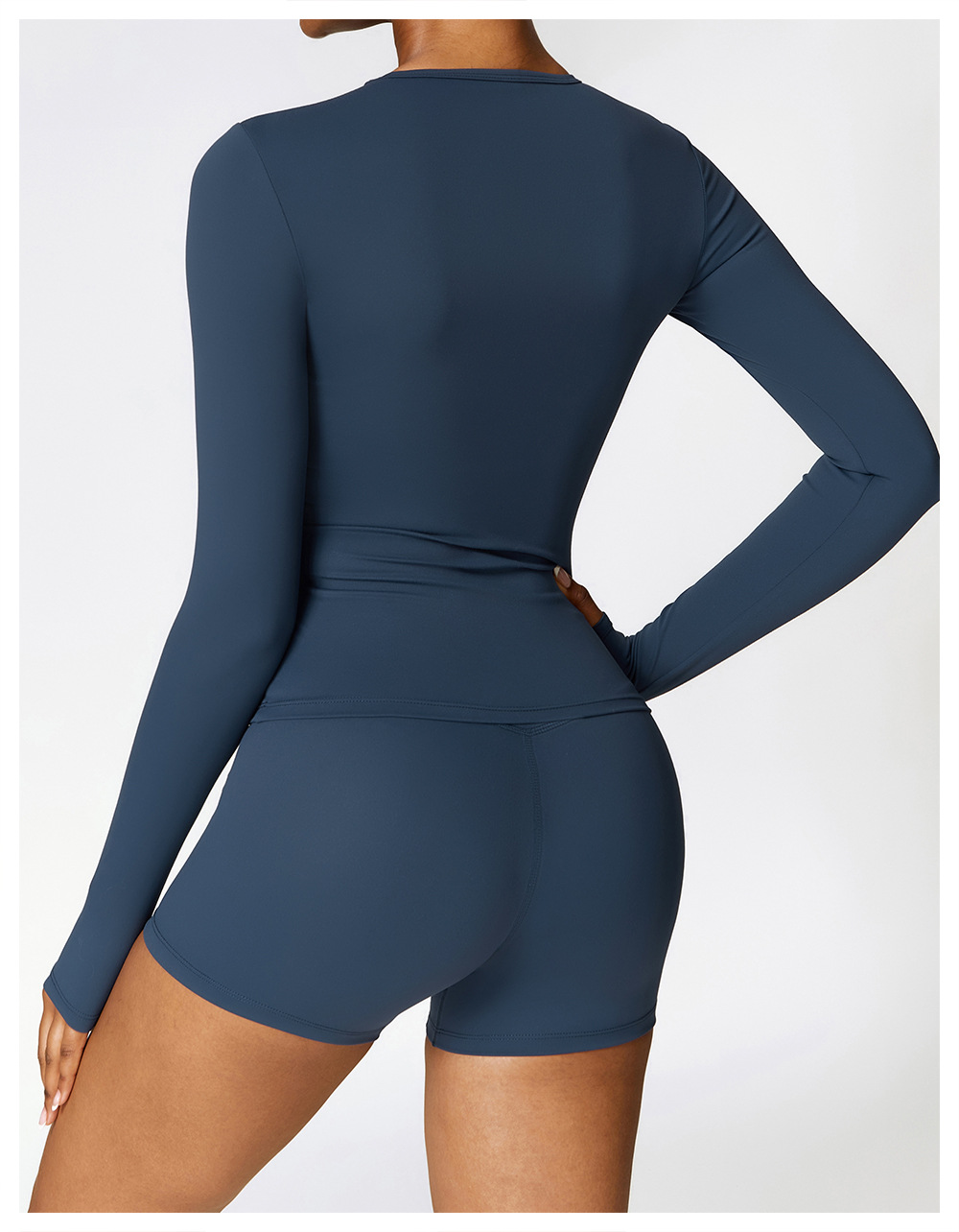 Soft Fabric Long Sleeves Slim Yoga Top 8519