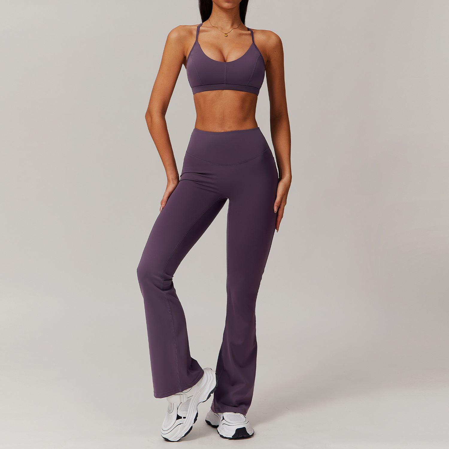 Soft Fabric Pleated Pockets Yoga Sets 4 Options 9139