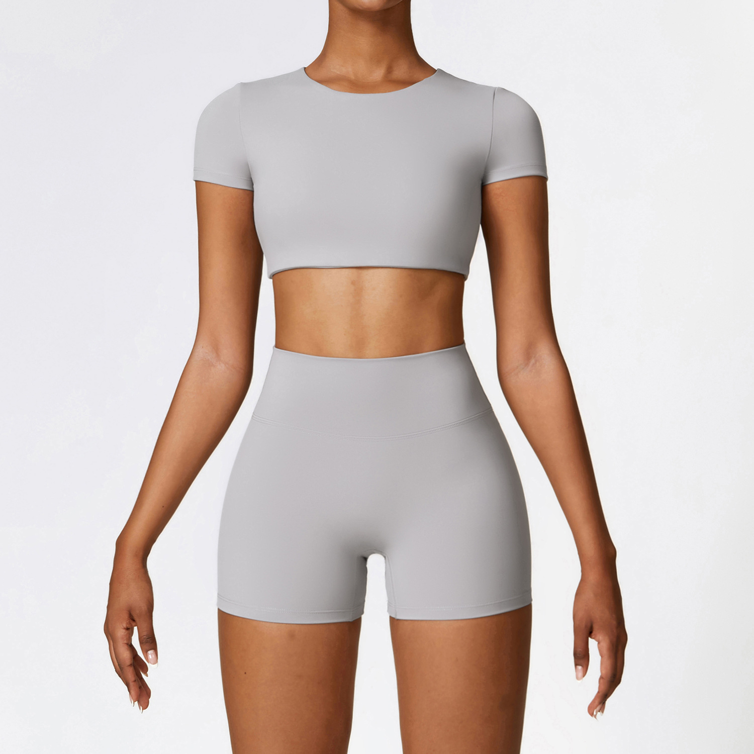 Classic Soft Fabirc Yoga Shorts Sets 3 Options 8519