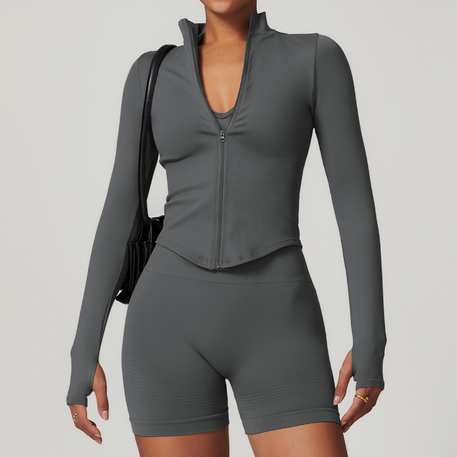 Seamless  Zip Down Yoga Jacket 7725