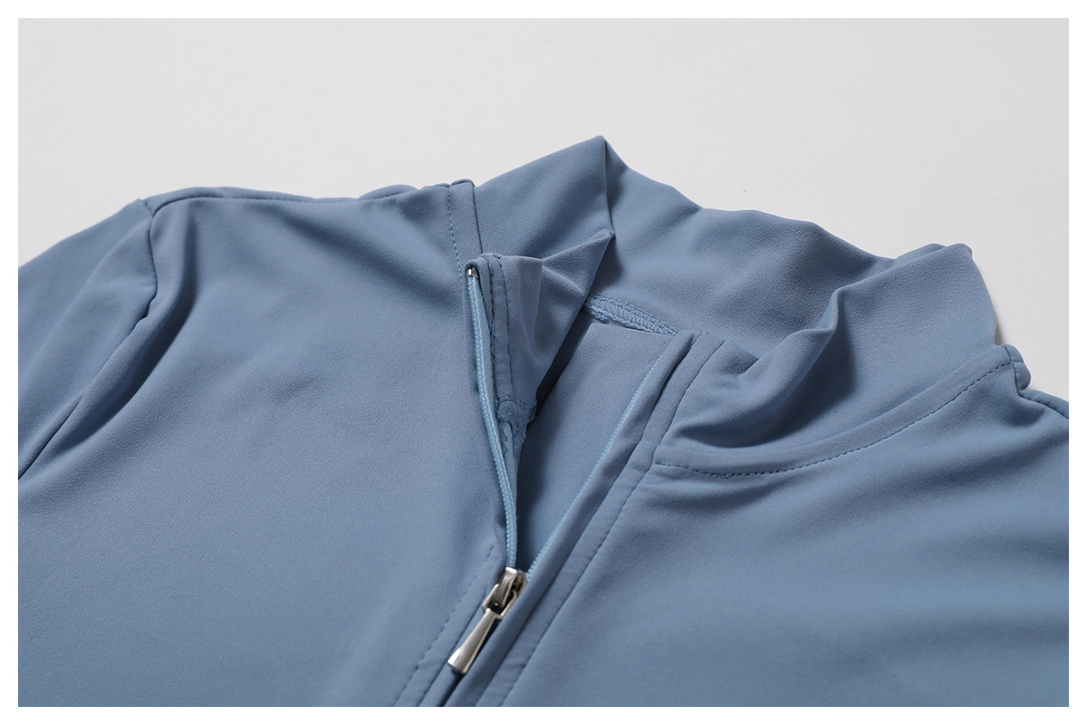 Soft Fabric Zip Down Long Sleeve Jumpsuit 8306