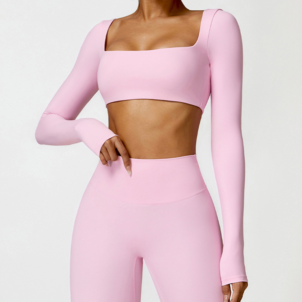 Soft Fabric Long Sleeve Crop Yoga Top 8518