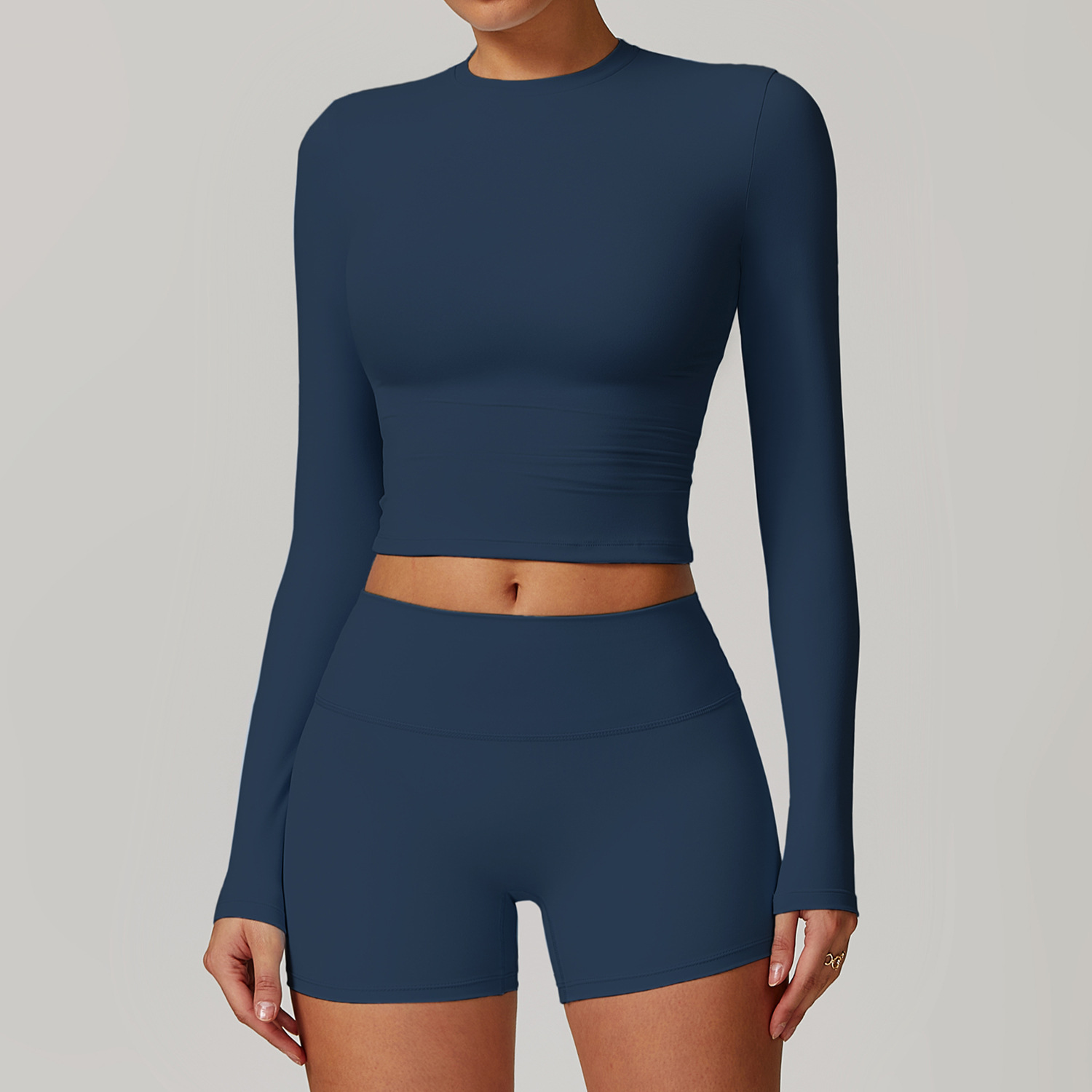 Classic Soft Fabirc Brushed Yoga Shorts Sets 2 Options 8886
