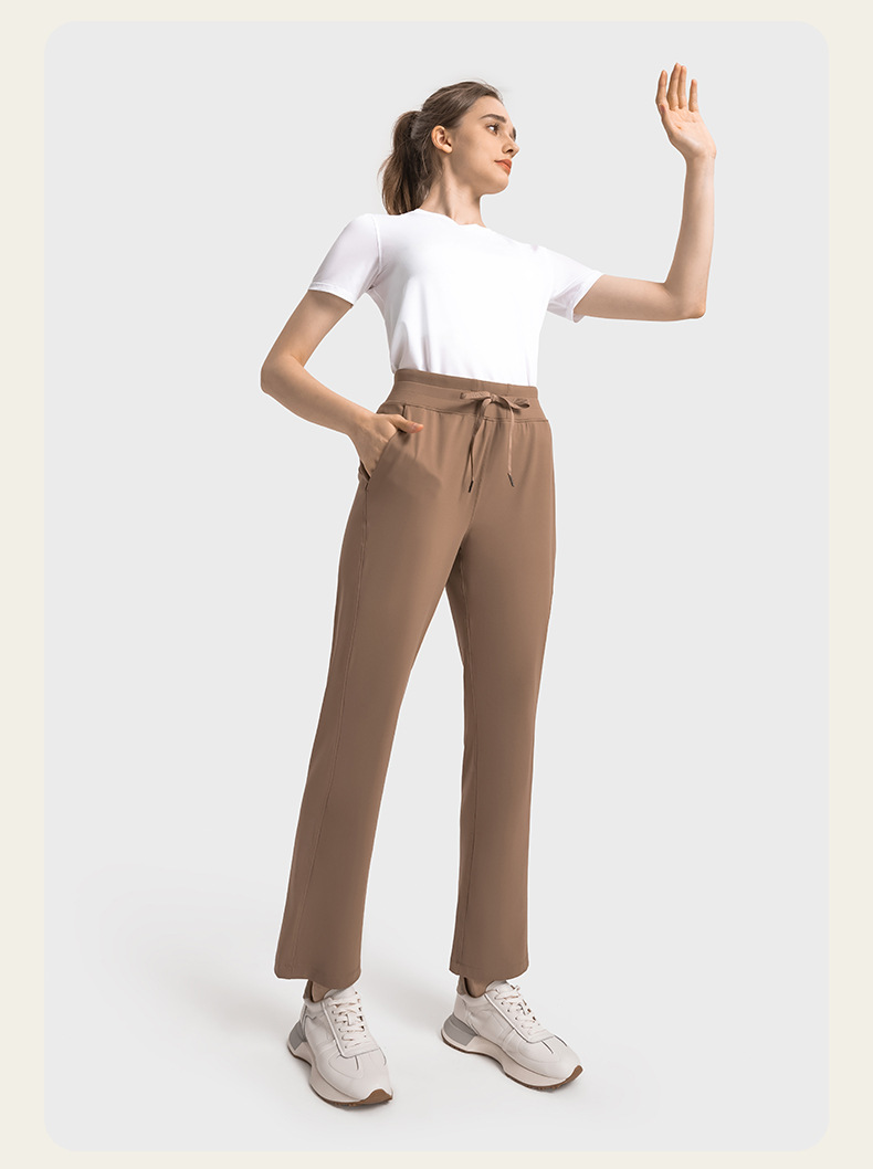Drawstring High Waist Lift Hip Nude Yoga Pants DP389