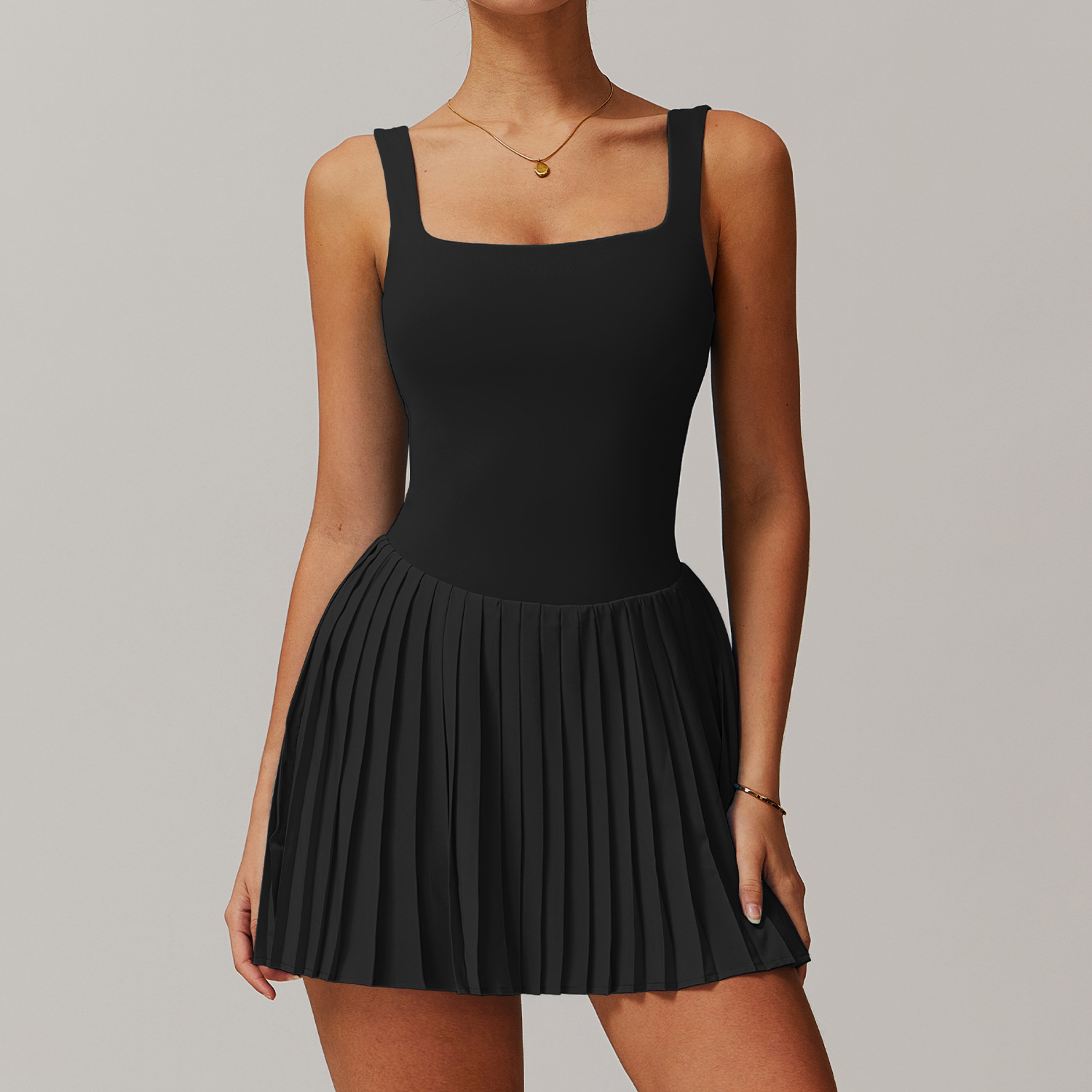 Soft Fabric Pleated Tennis Dress 9141