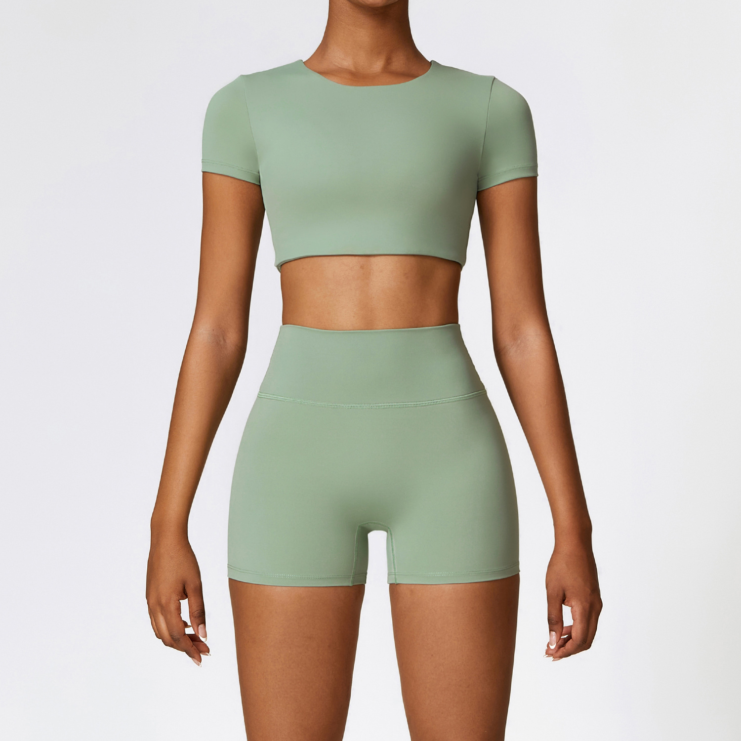 Classic Soft Fabirc Yoga Shorts Sets 3 Options 8519