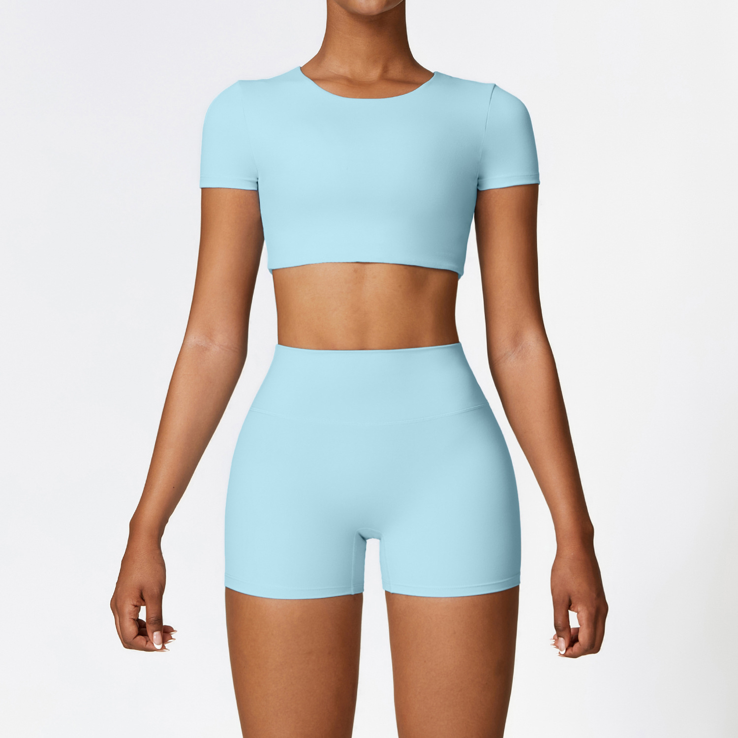 Classic Soft Fabirc Yoga Shorts Sets 3 Options 8519