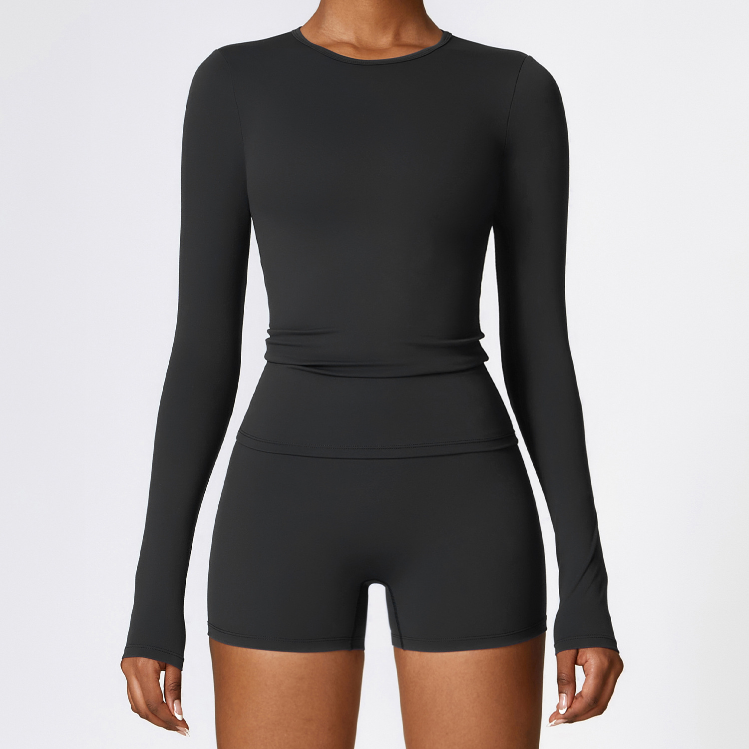 Soft Fabric Long Sleeves Slim Yoga Top 8519