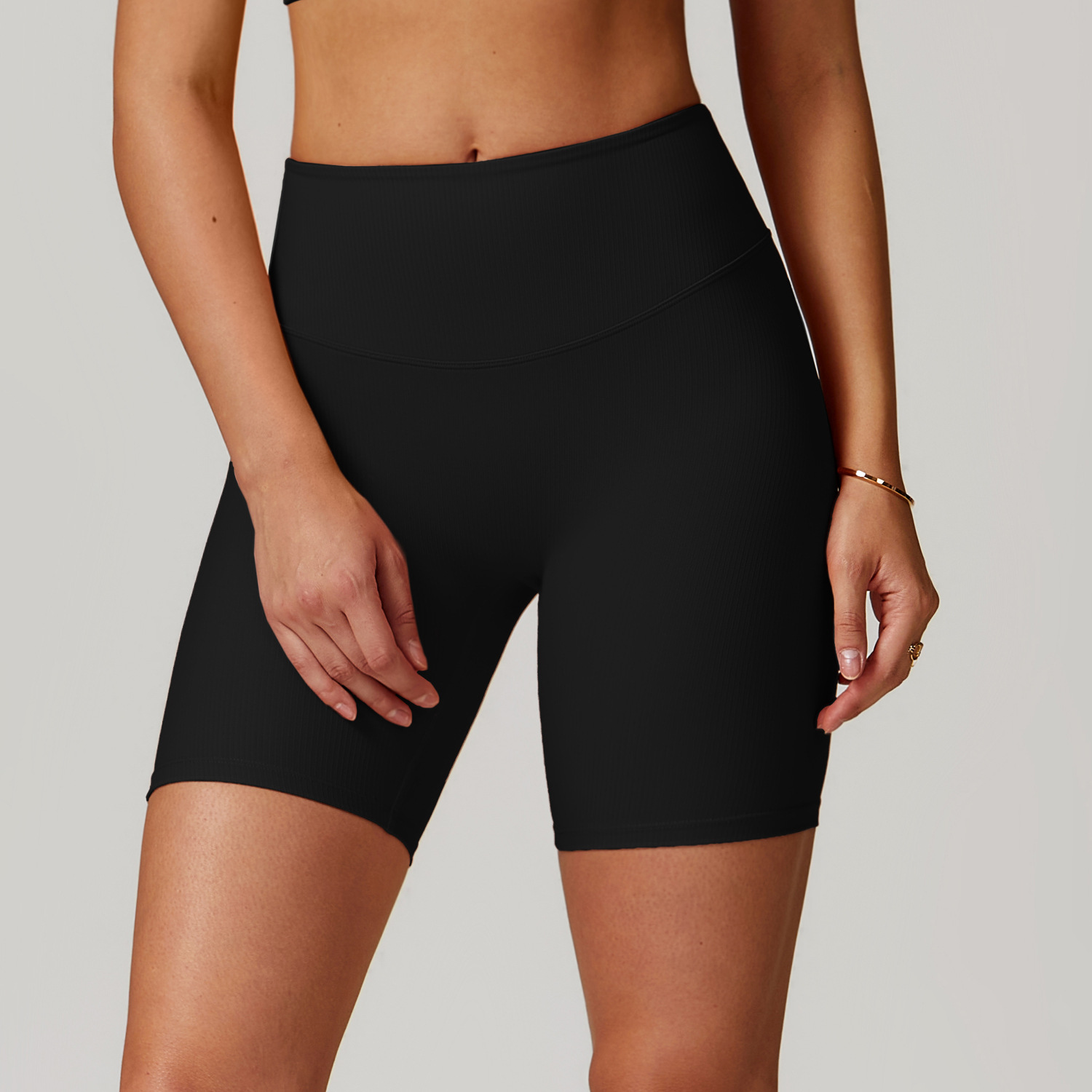 Curve Wasit Ribbed Yoga Shorts 8883