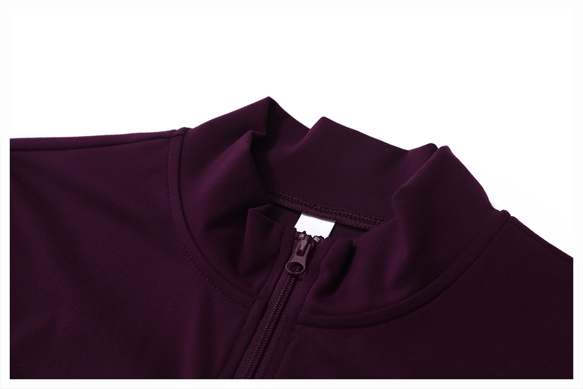 Soft Fabric Zip Down Yoga Top With Zipper Pockects 9000