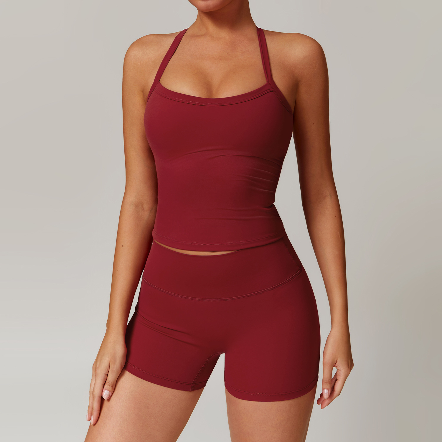 Classic Soft Fabirc Yoga Shorts Sets 3 Options 8519