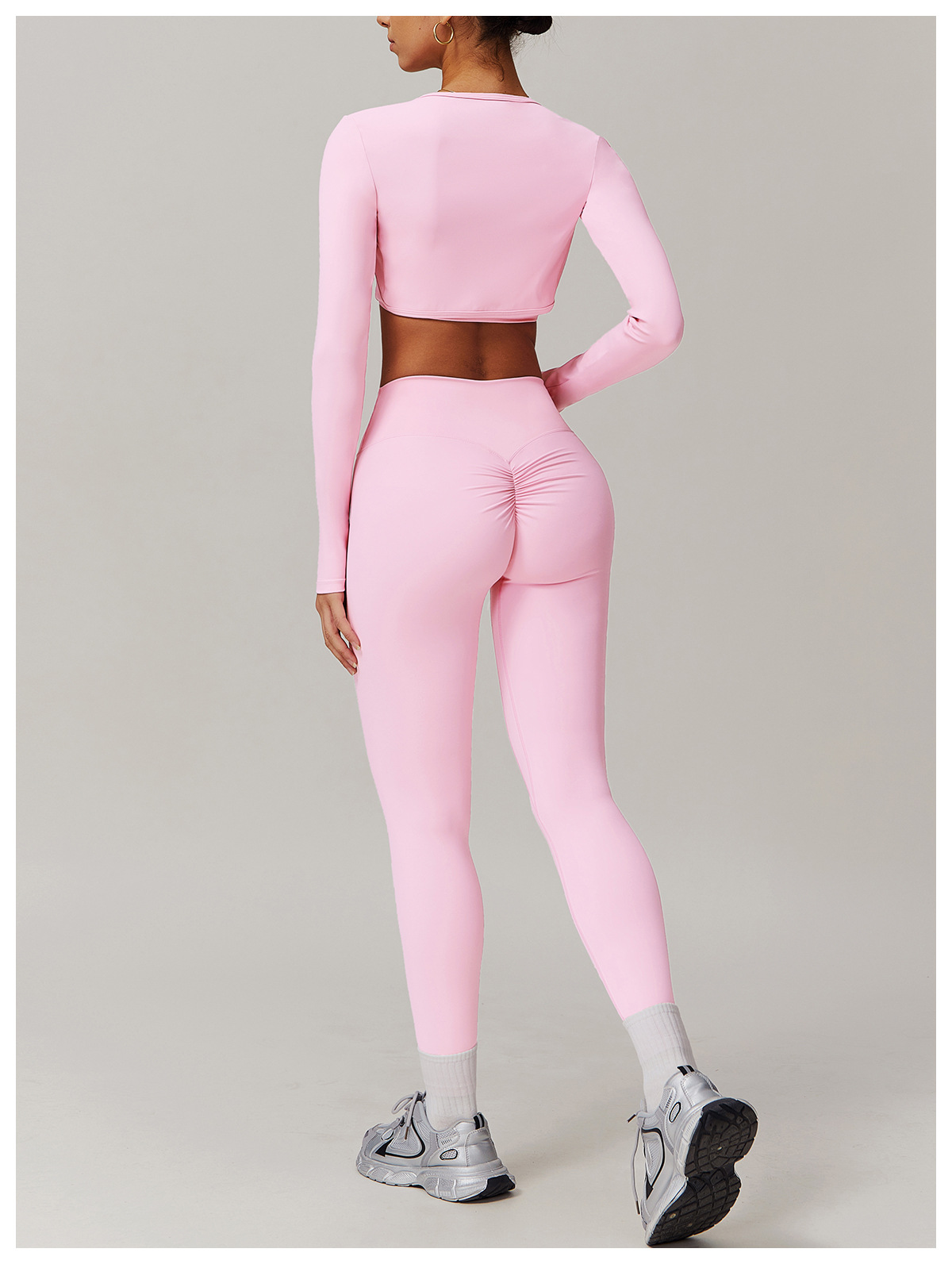 Soft Fabric Two Pieces Slim Hooded Yoga Set 9142