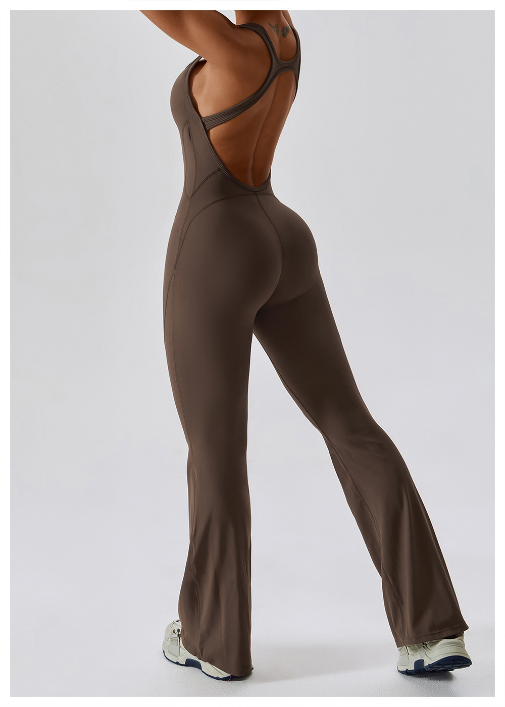 Soft Fabric Flare Jumpsuit 8117