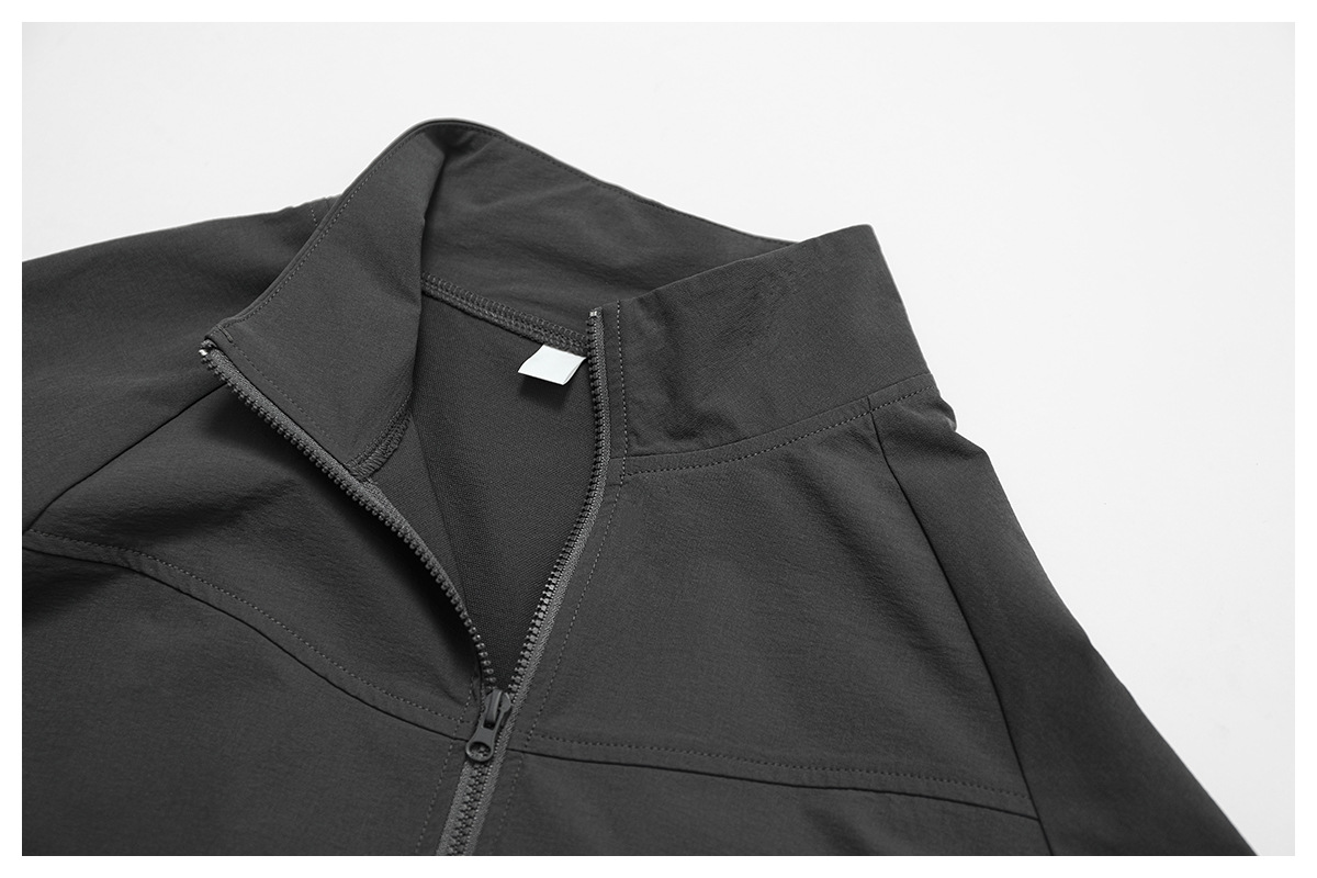 Quick Dry Zip Down Yoga Jacket with Side Pockects and Hidden Pockect 8945