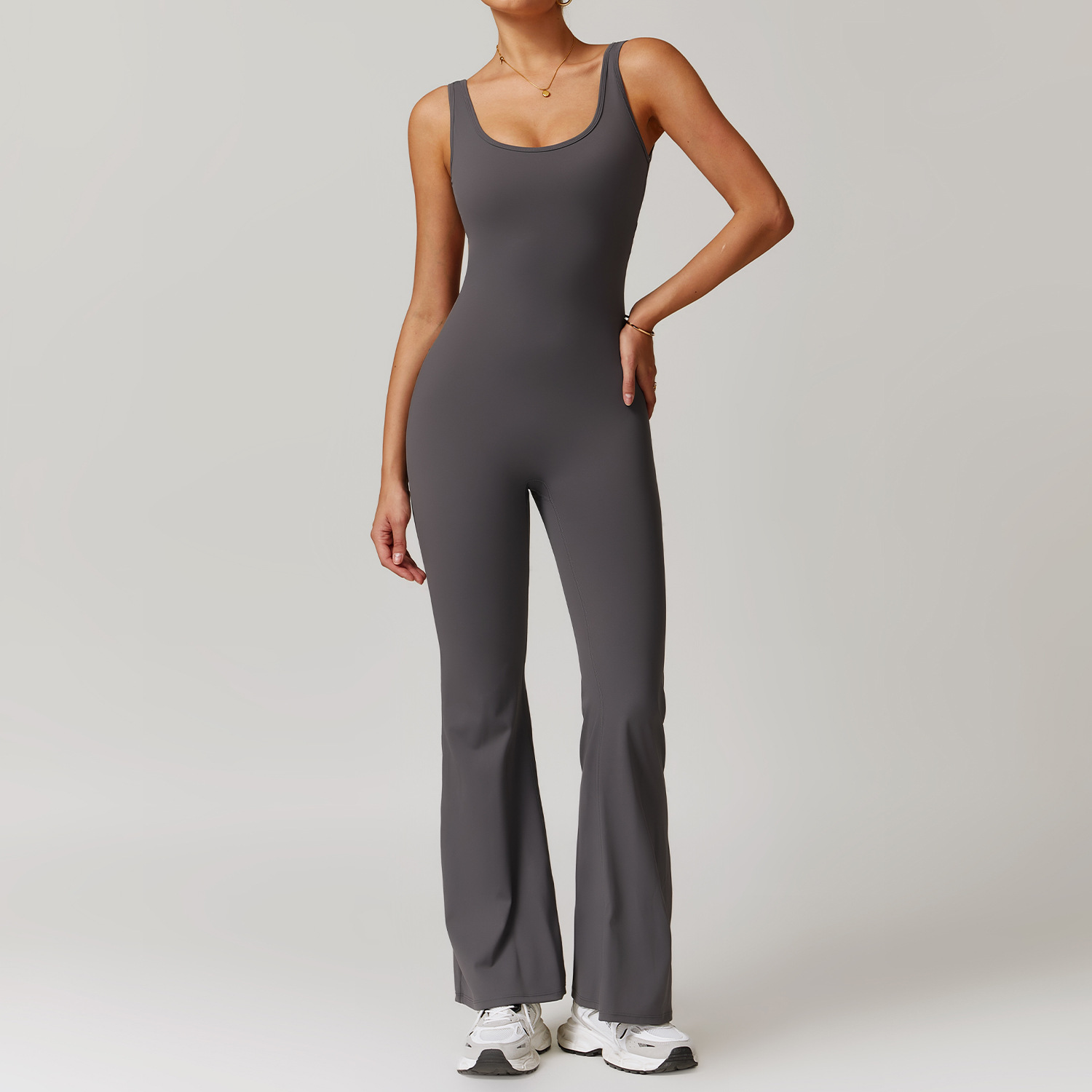 Scrunch Soft Fabric Jumpsuit With Pockects 8902