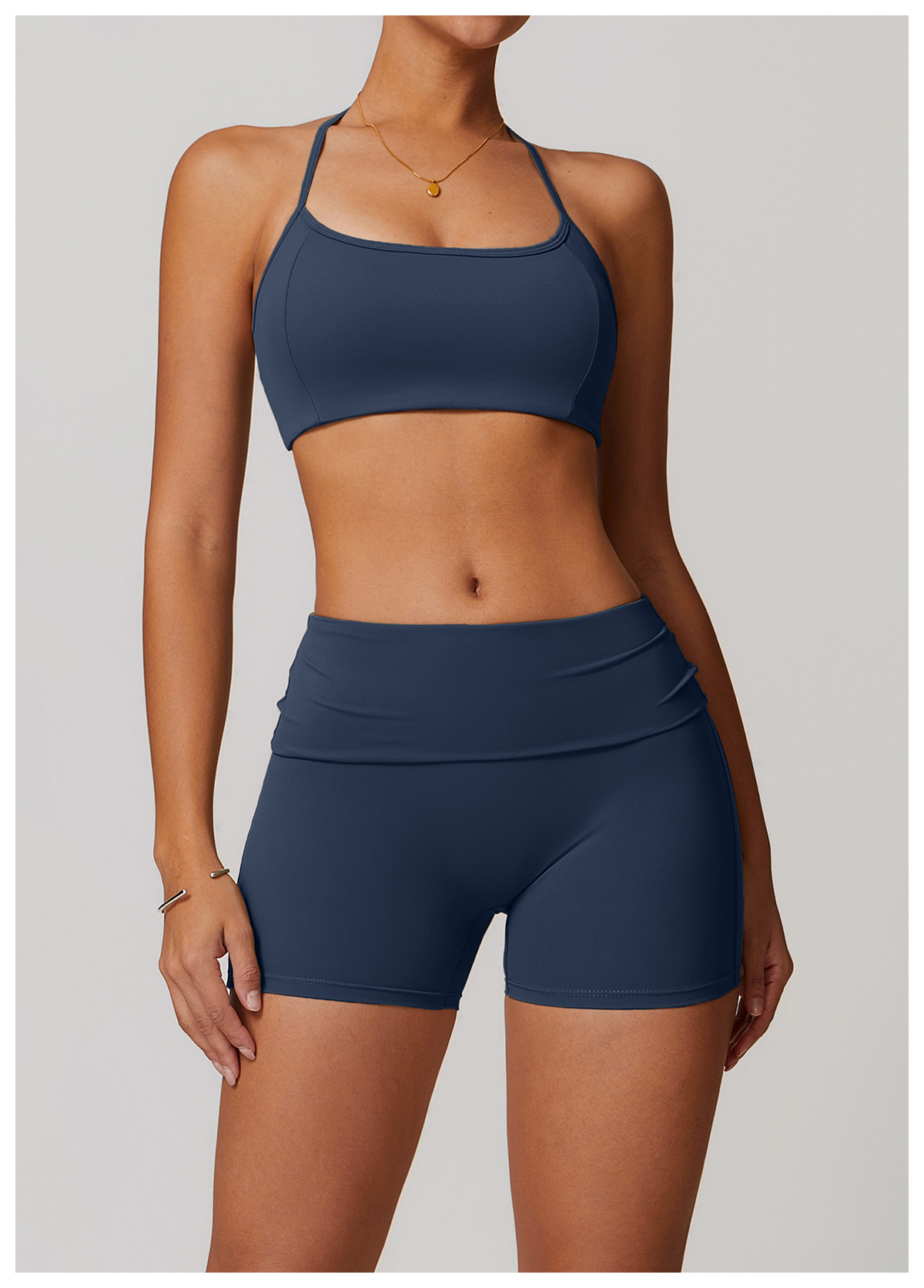 Soft Fabric Thin Strap Halter Yoga Bra 8791