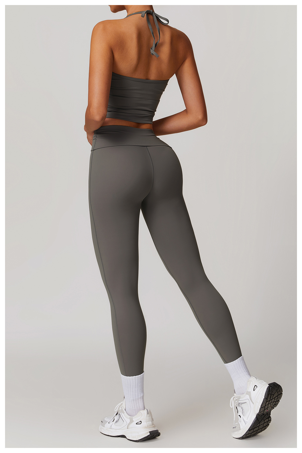 Soft Fabric Folded Waist Yoga Leggings 8791