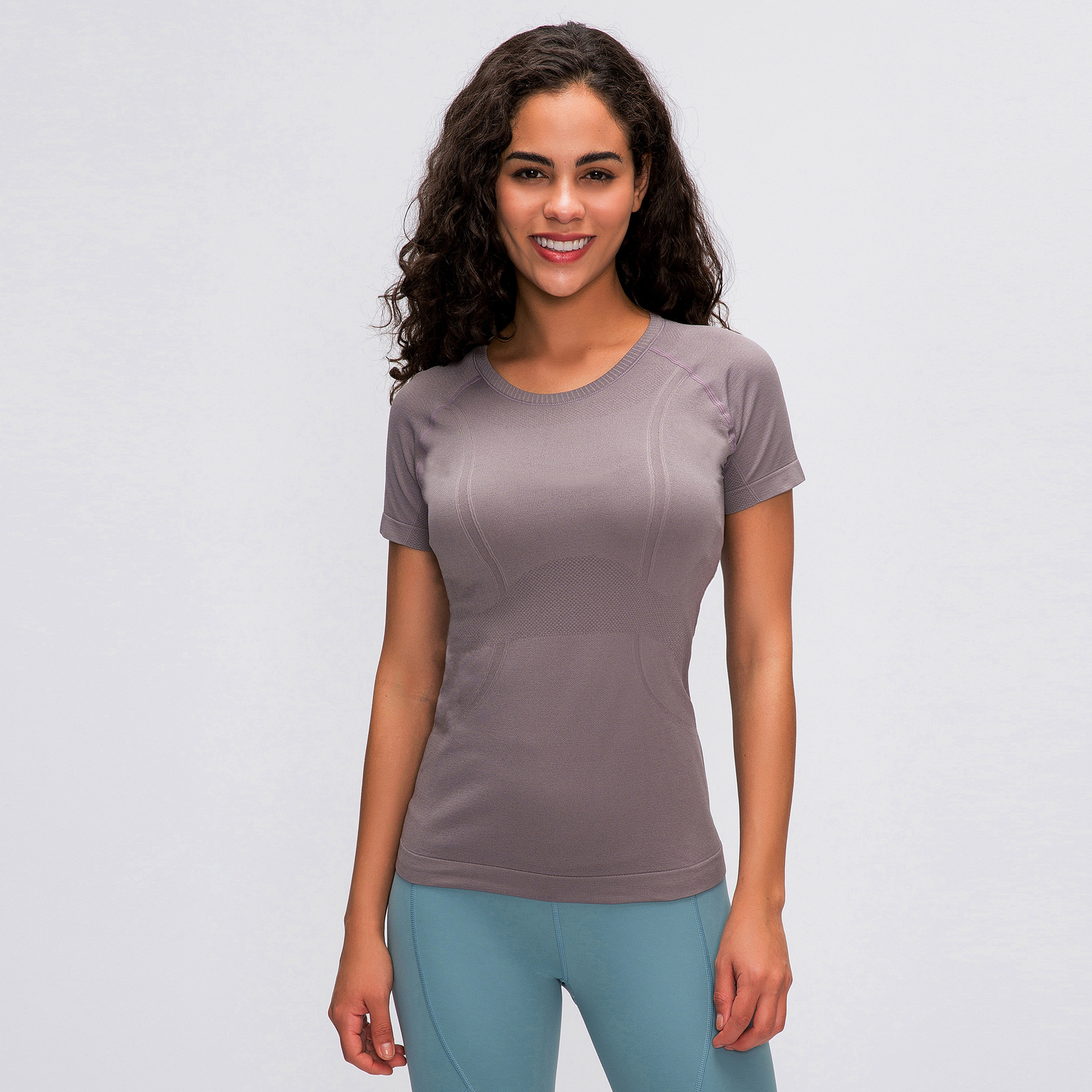 Breathable Quick Dry Solid Color Yoga T-shirts S2067