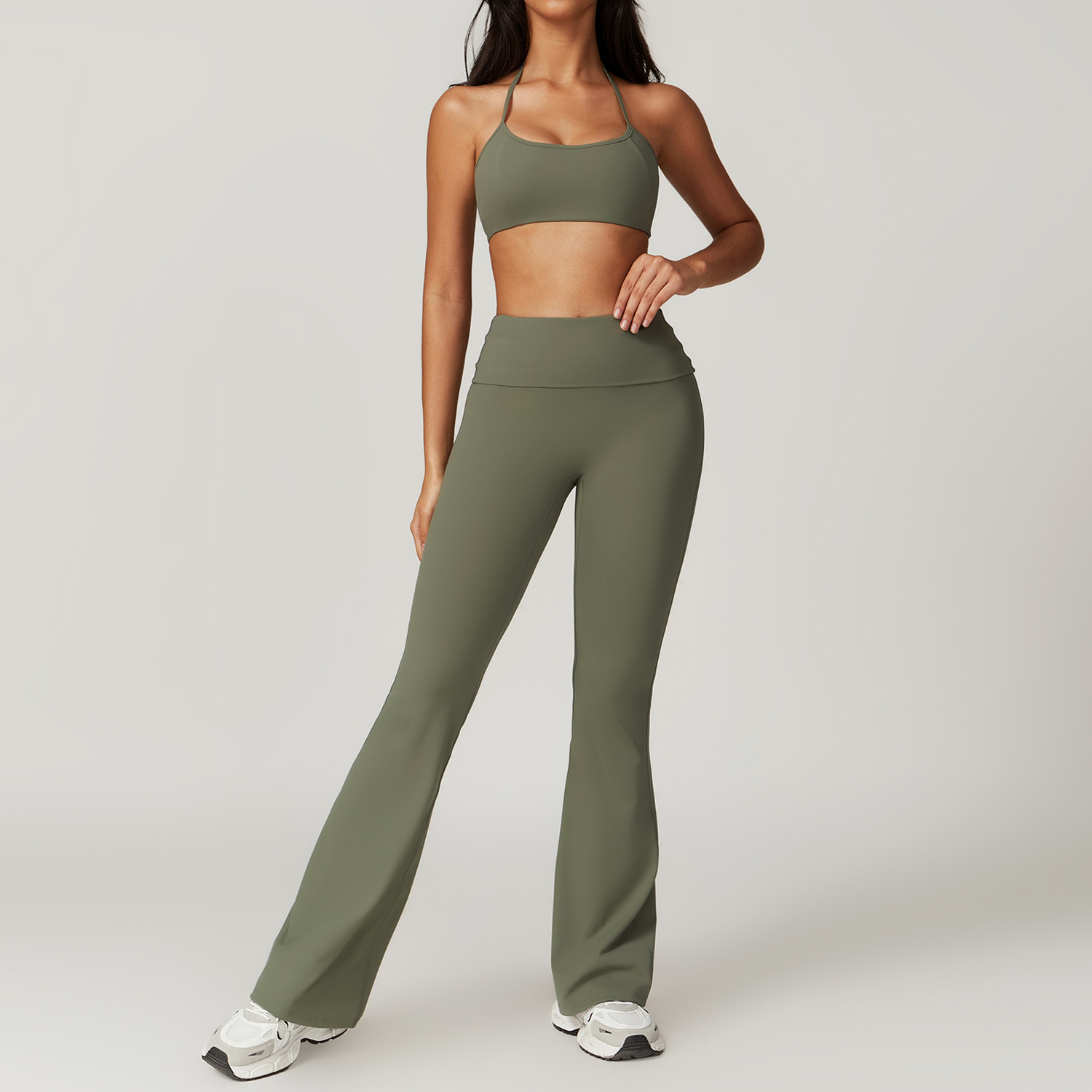 Soft Fabirc Thin Strap Halter Yoga Sets 4 Options 8791