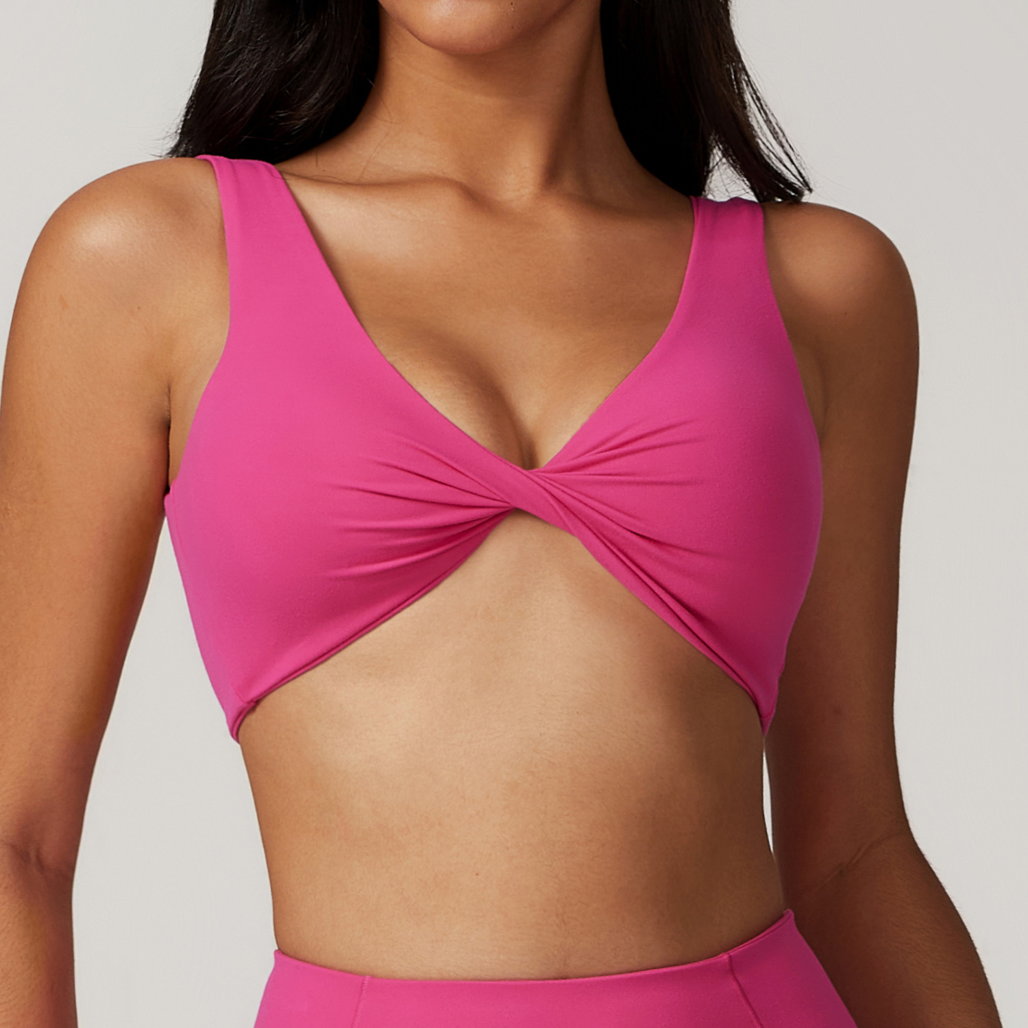 Soft Fabric Twist Front Backless Yoga Bra 8796