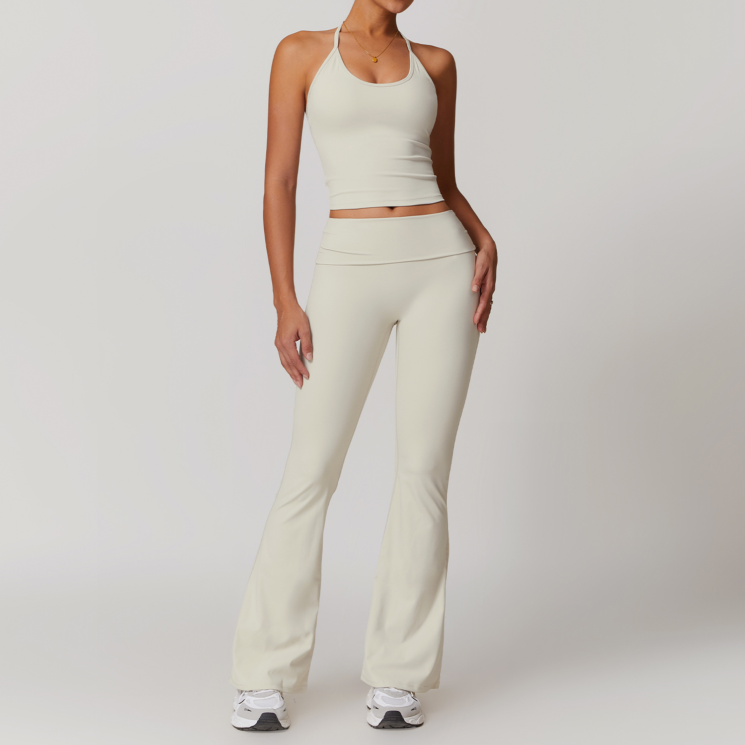 Soft Fabirc Thin Strap Halter Yoga Sets 4 Options 8791