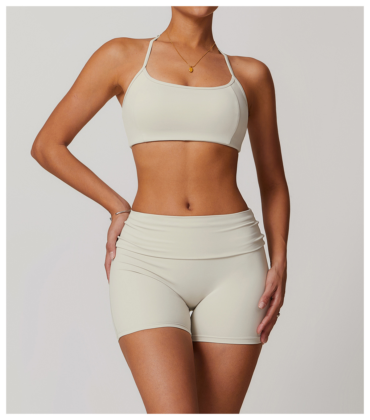 Soft Fabric Thin Strap Halter Yoga Bra 8791