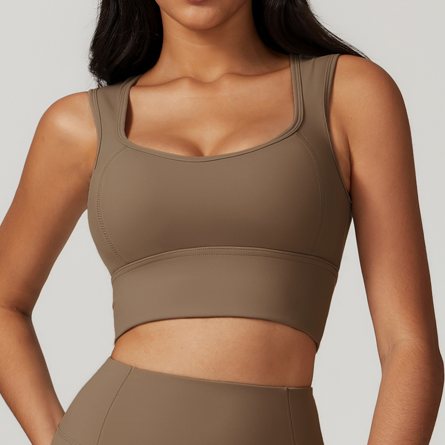 Soft Fabric Wide Hem Backless Yoga Bra 8793