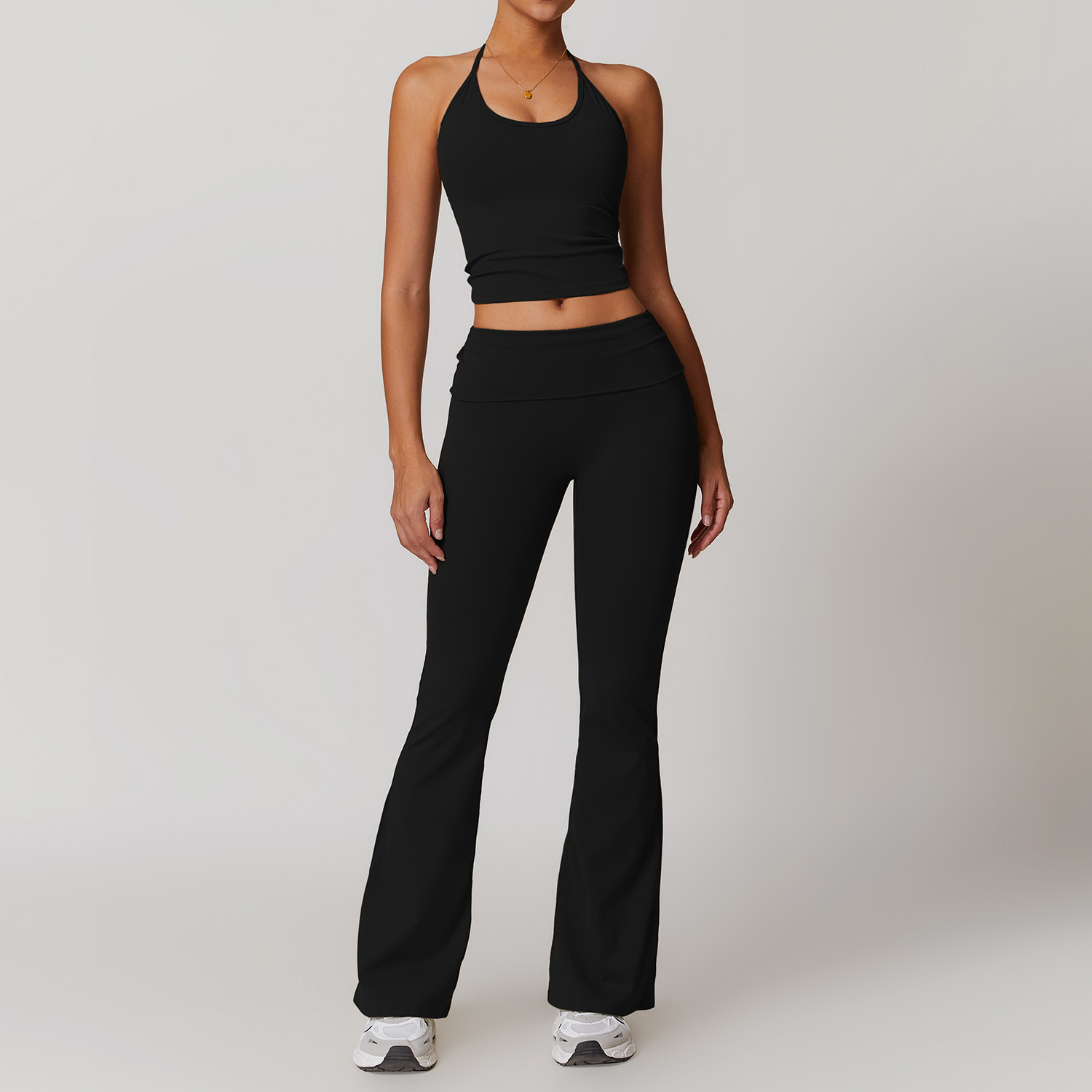 Soft Fabirc Thin Strap Halter Yoga Sets 4 Options 8791