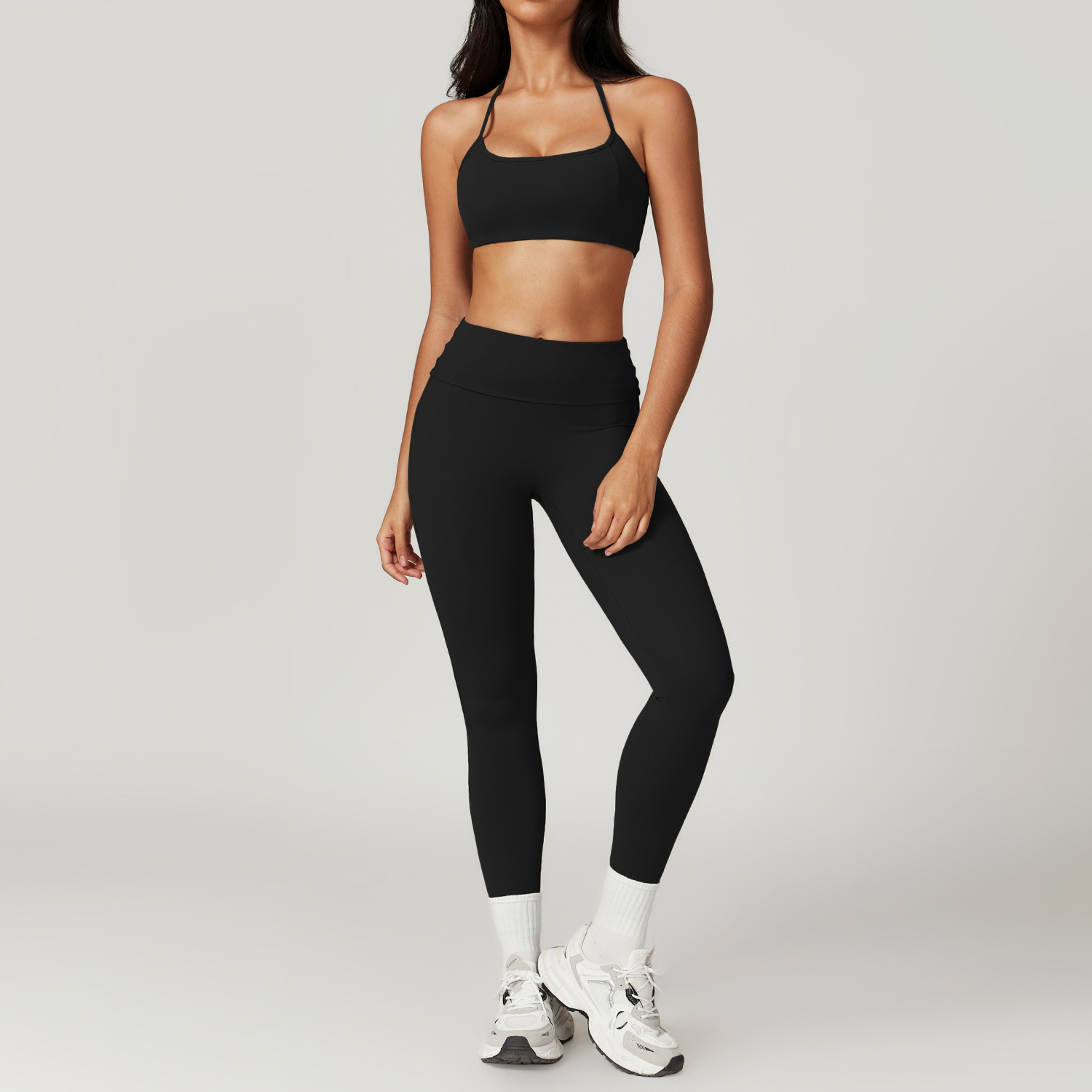 Soft Fabirc Thin Strap Halter Yoga Sets 4 Options 8791