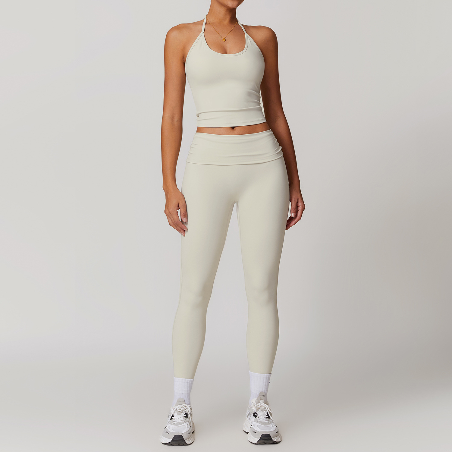 Soft Fabirc Thin Strap Halter Yoga Sets 4 Options 8791