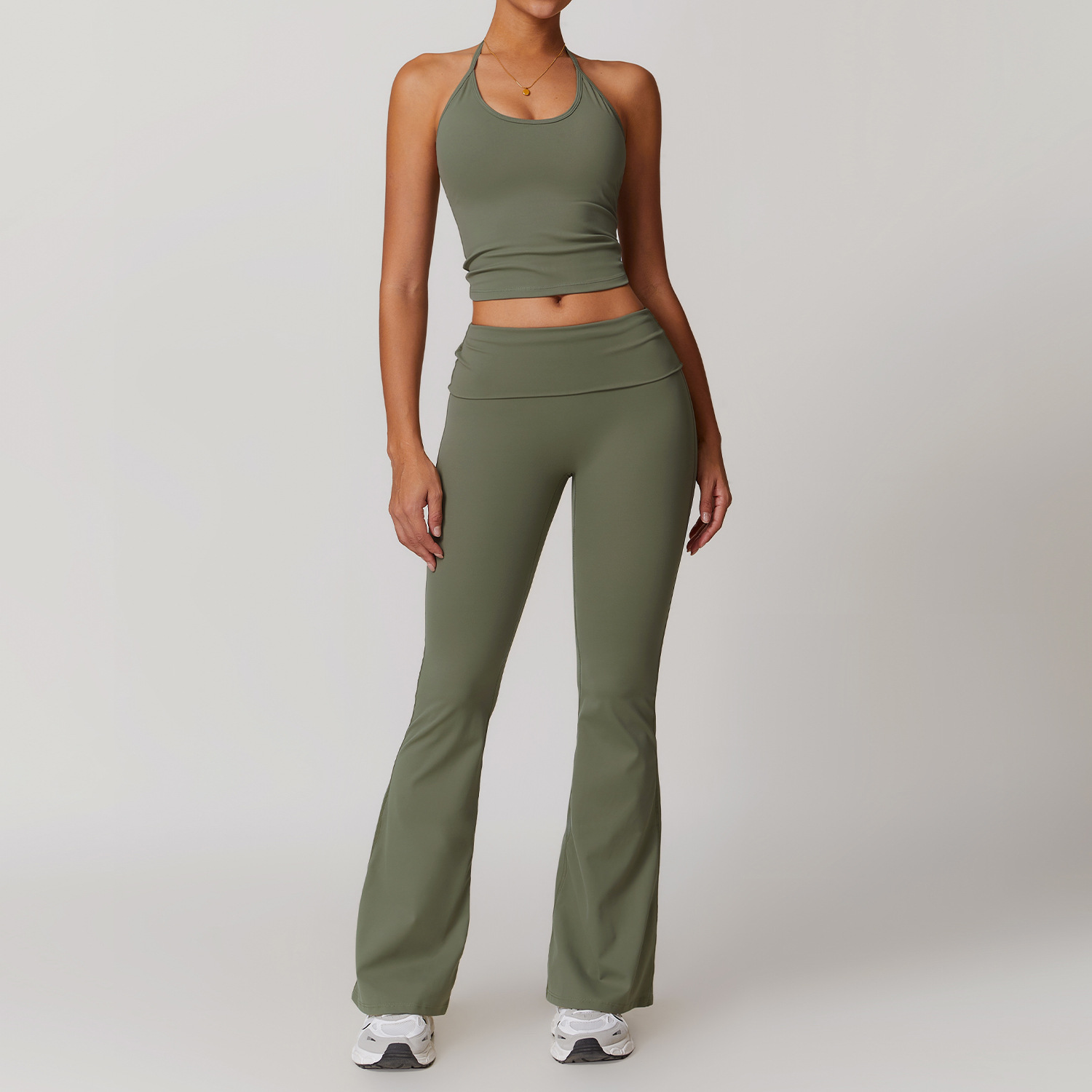 Soft Fabirc Thin Strap Halter Yoga Sets 4 Options 8791