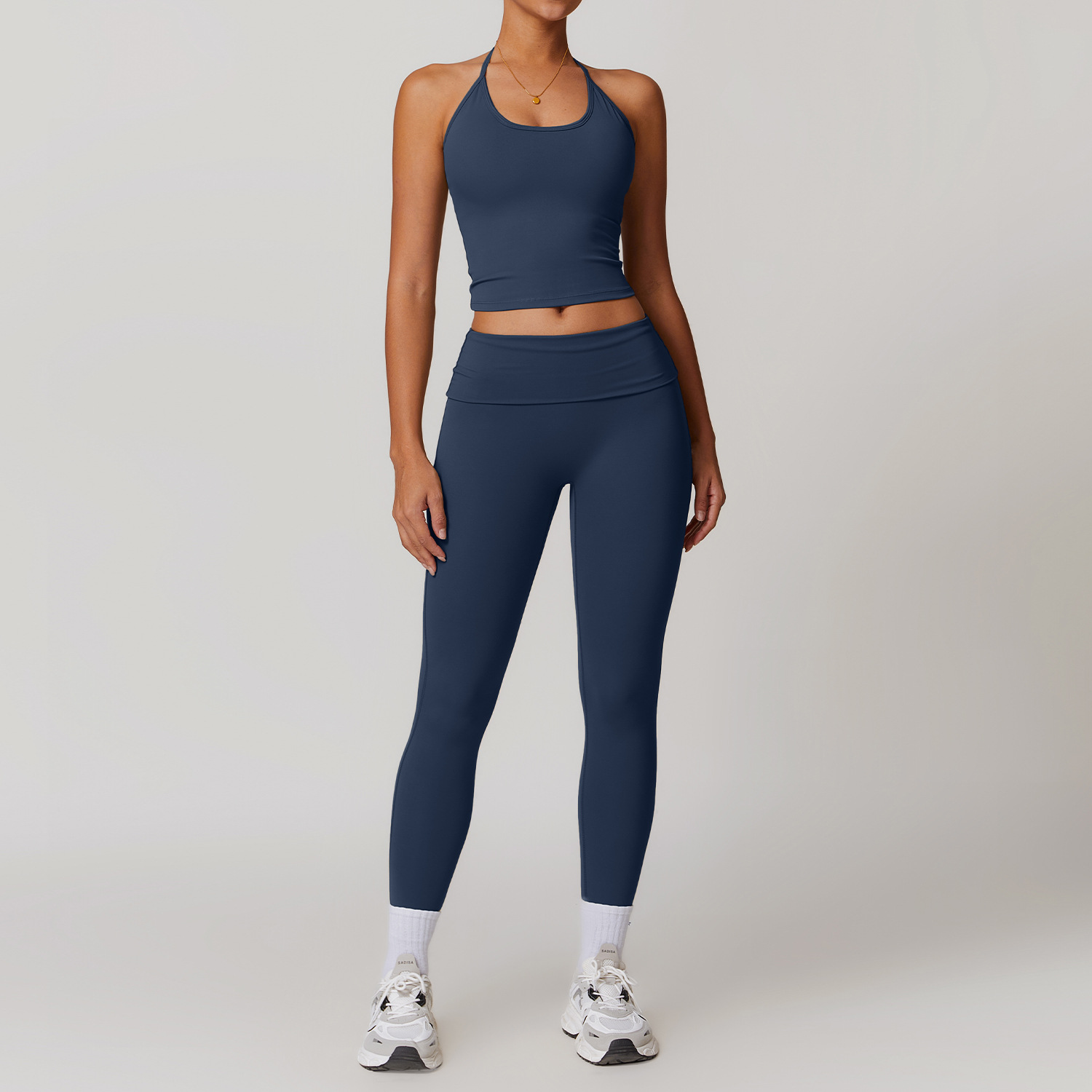 Soft Fabirc Thin Strap Halter Yoga Sets 4 Options 8791