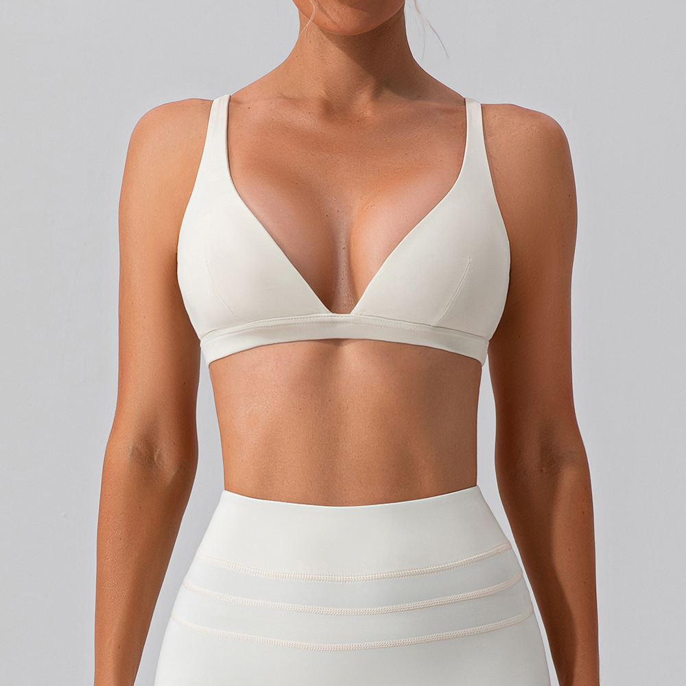 Nude Solid Color Soft Material Yoga Bra YW440