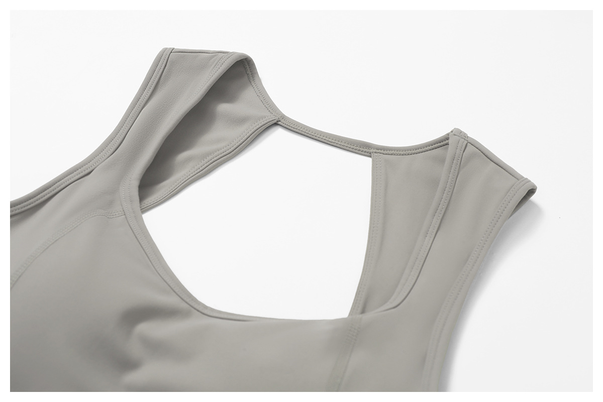 Soft Fabric Wide Hem Backless Yoga Bra 8793