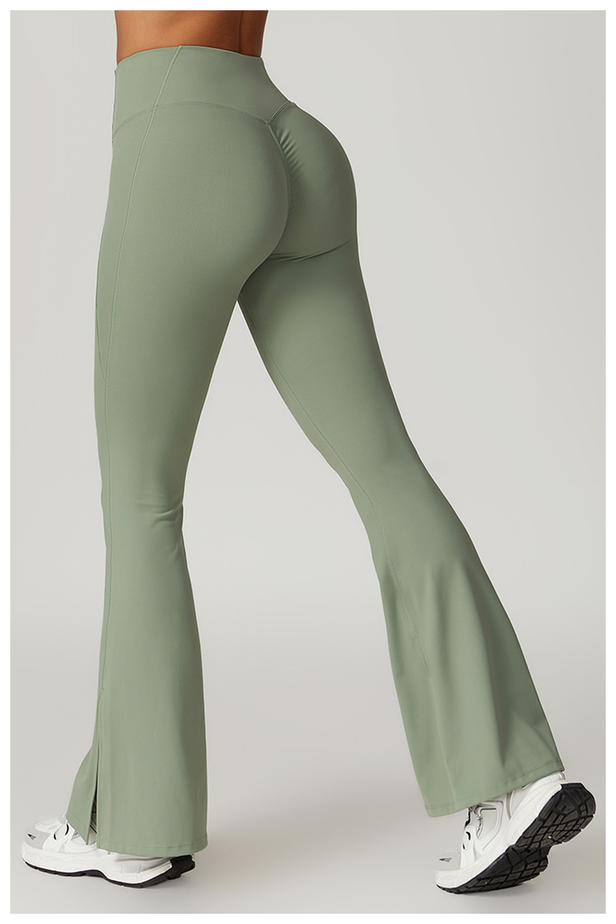 Soft Fabric Scrunch Tummy Control Flare Yoga Leggings 8796