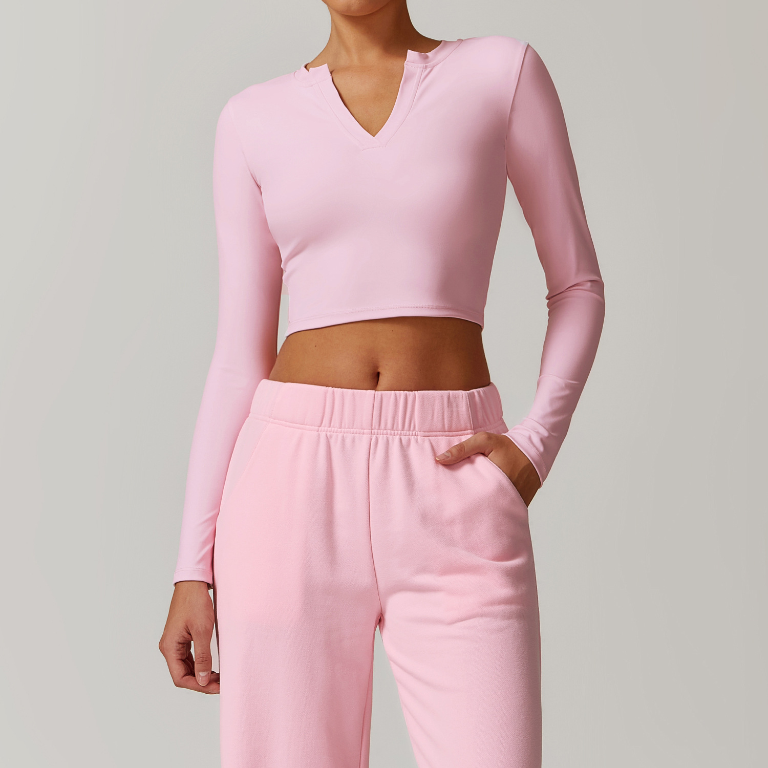 Soft Fabric Long Sleeve Crop Yoga Yop 8900