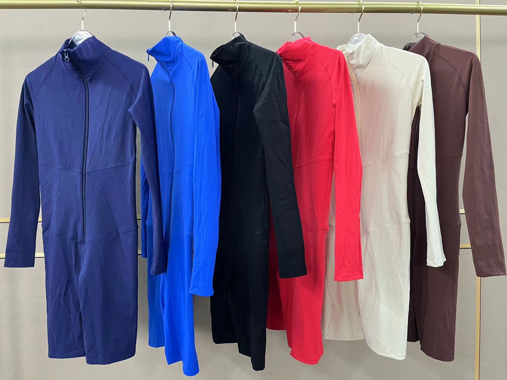 Belly Control Zipper Long Sleeve Fitness Sports Jumpsuit  QS51002