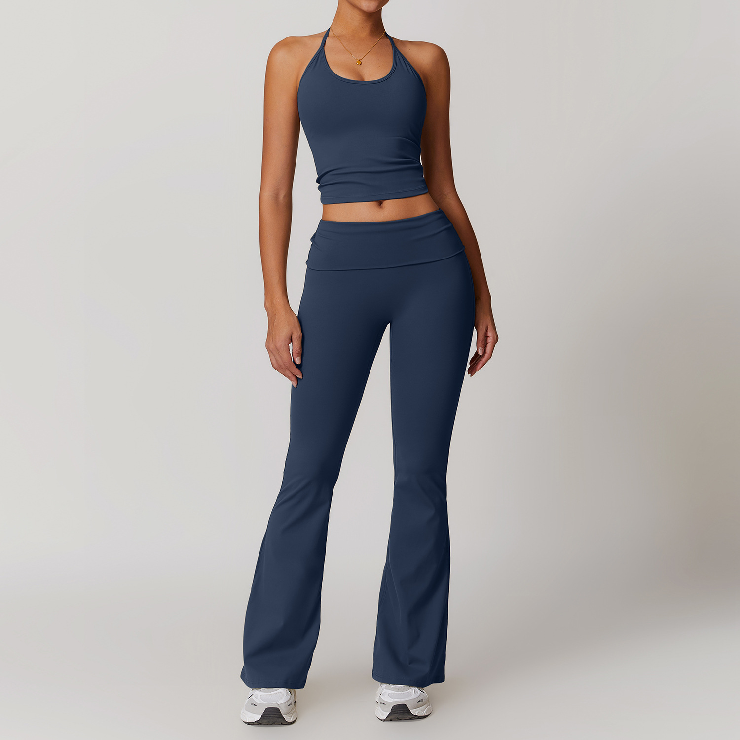 Soft Fabirc Thin Strap Halter Yoga Sets 4 Options 8791