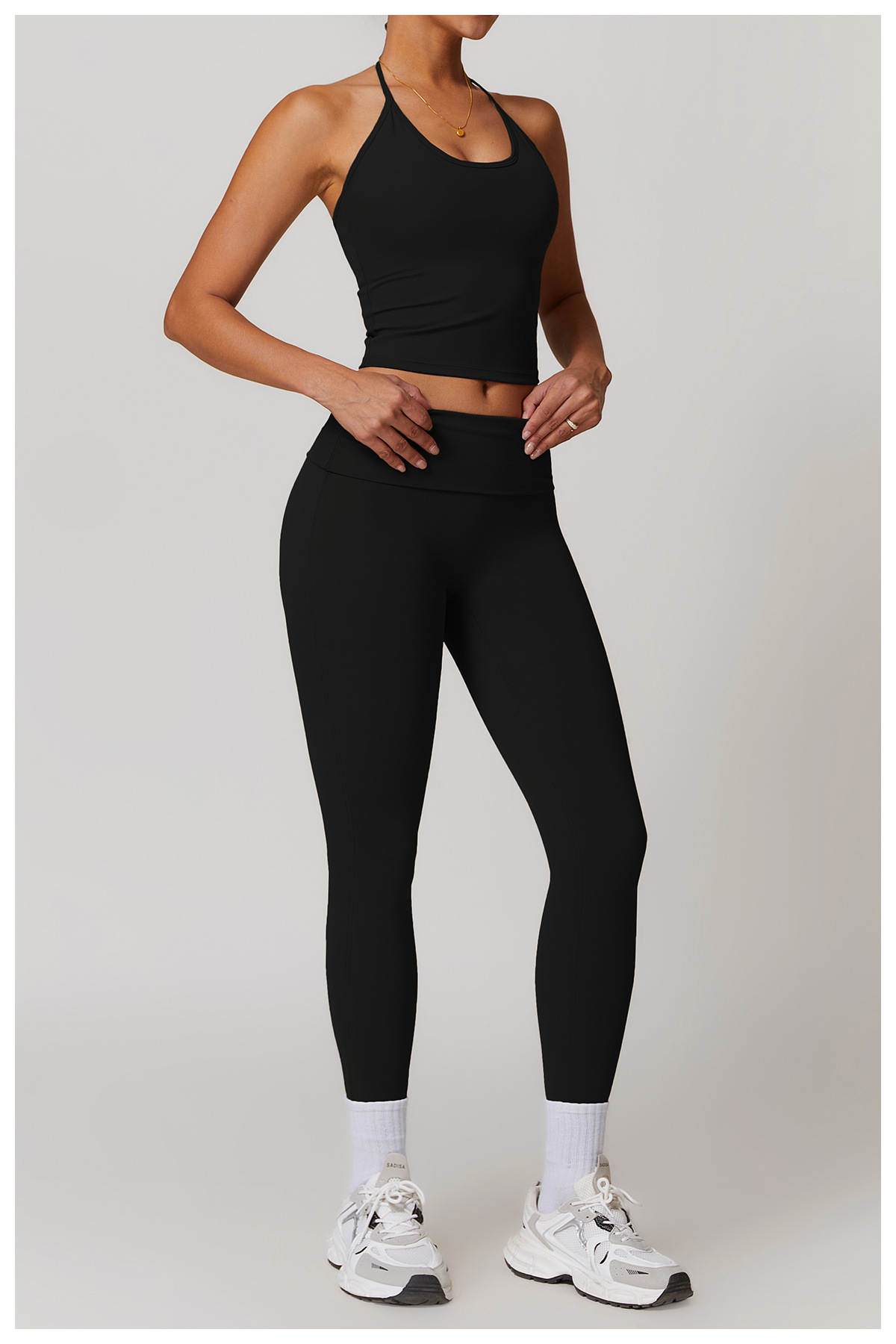 Soft Fabirc Thin Strap Halter Yoga Sets 4 Options 8791