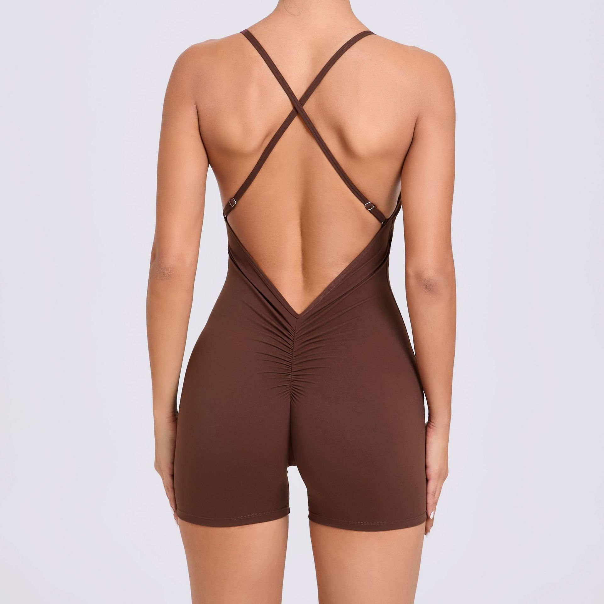 Quick-drying  One-piece  Backless Yoga Jumpsuit  QS43014