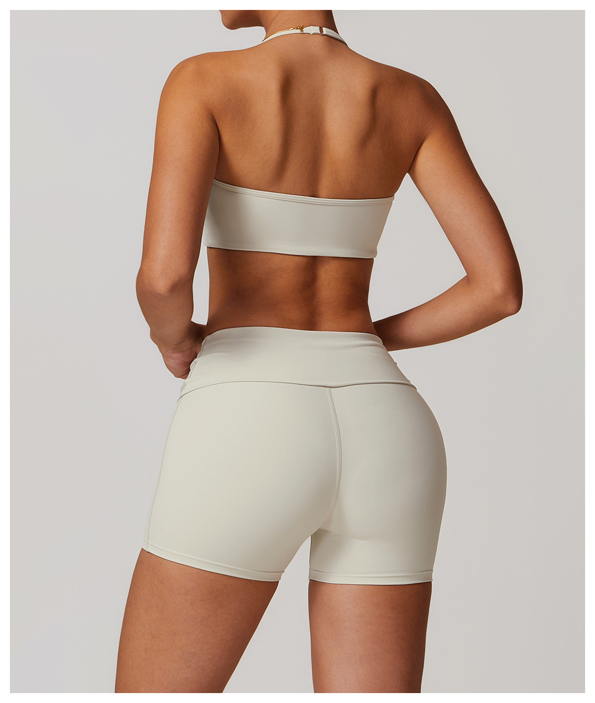 Soft Fabric Thin Strap Halter Yoga Bra 8791