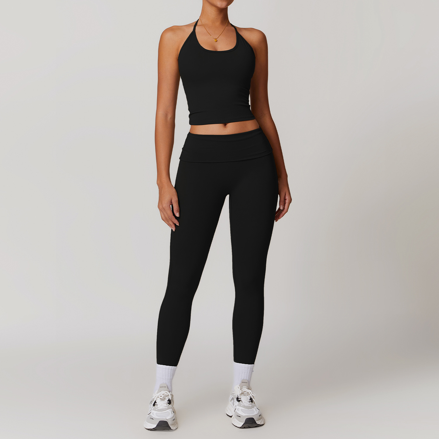Soft Fabirc Thin Strap Halter Yoga Sets 4 Options 8791