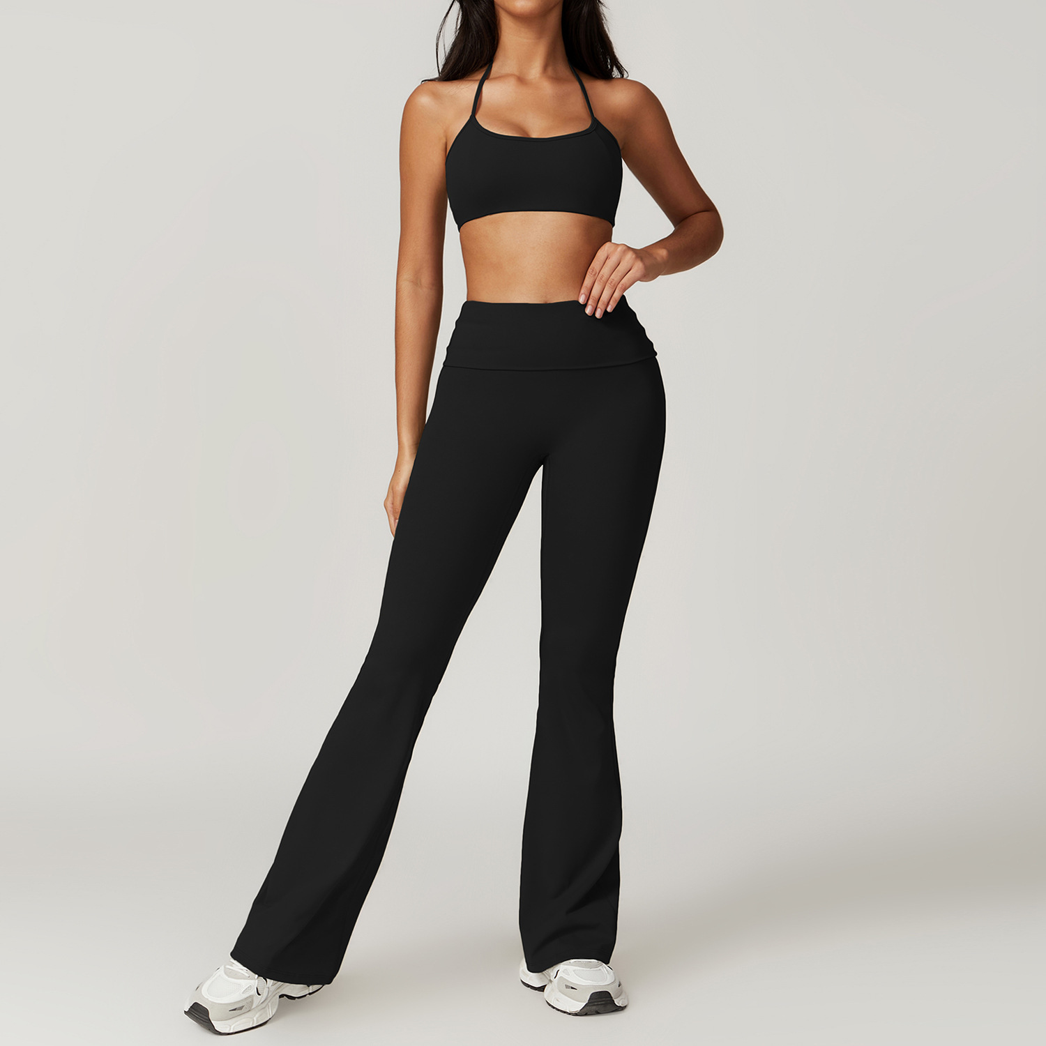 Soft Fabirc Thin Strap Halter Yoga Sets 4 Options 8791