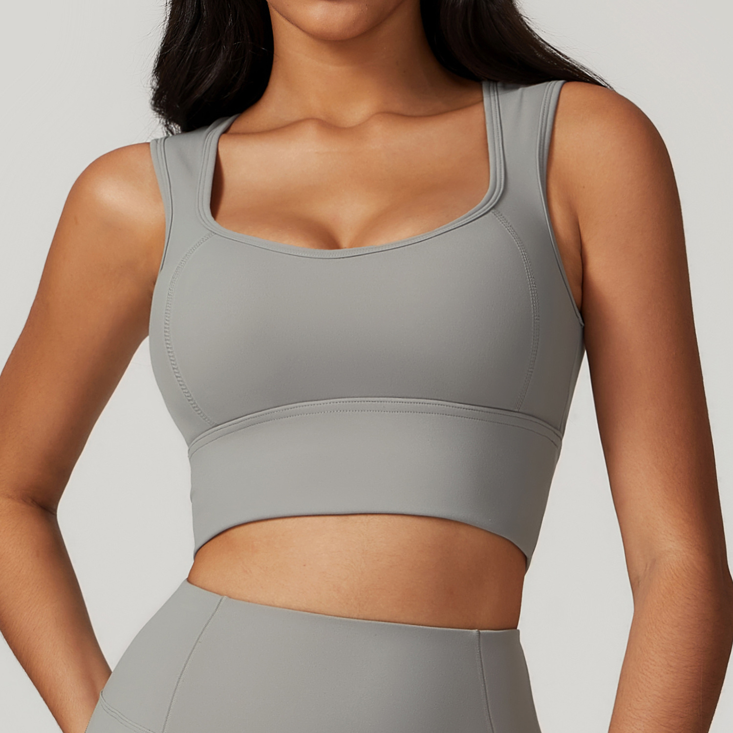 Soft Fabric Wide Hem Backless Yoga Bra 8793