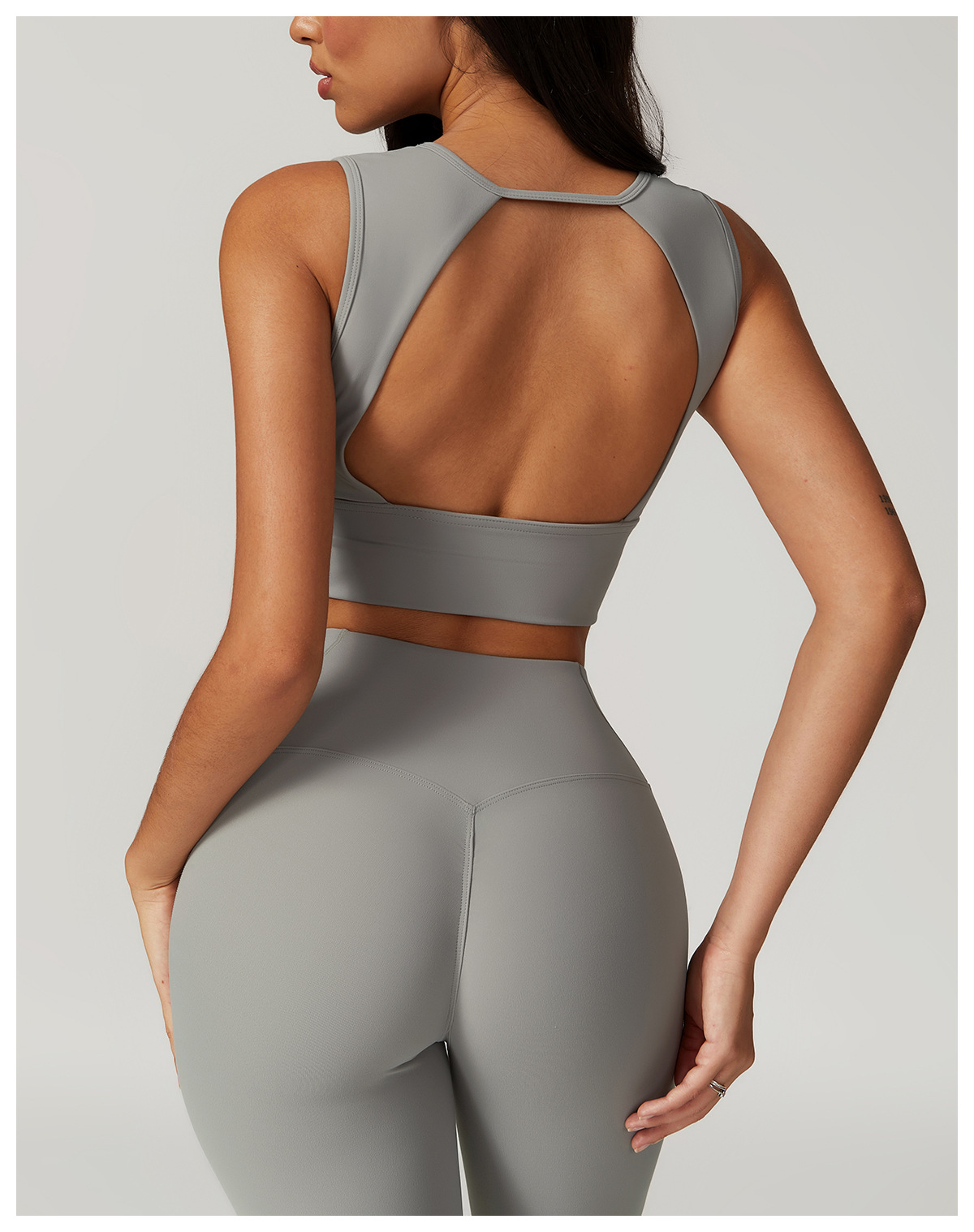 Soft Fabric Wide Hem Backless Yoga Bra 8793
