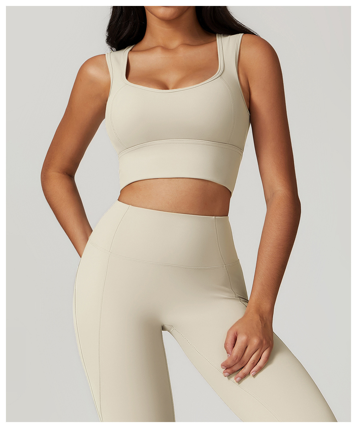 Soft Fabric Wide Hem Backless Yoga Bra 8793