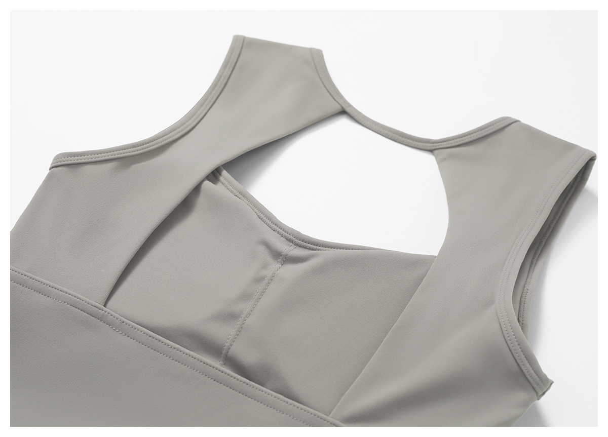 Soft Fabric Wide Hem Backless Yoga Bra 8793