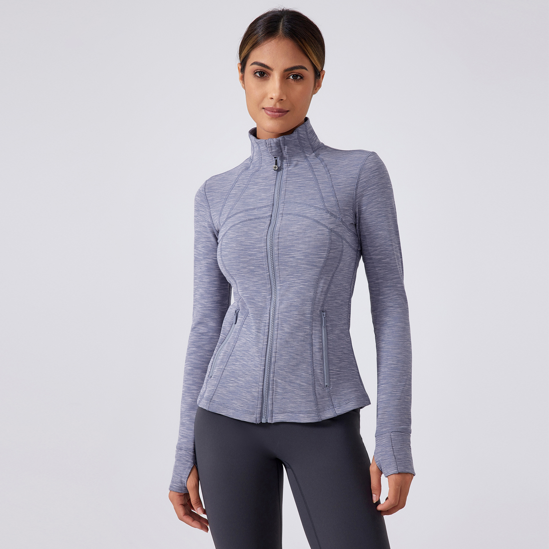 Zipper Slim Stretch Yoga Long Sleeve Coats DAW182